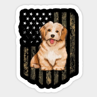 Havanese Camo American Flag 4Th Of July Usa Sticker